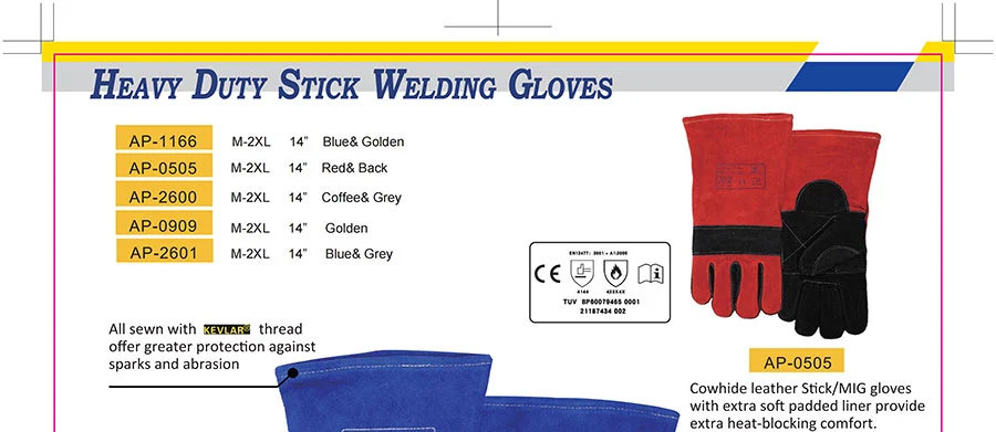 Heavy Duty Red And Black Stick Welding Gloves